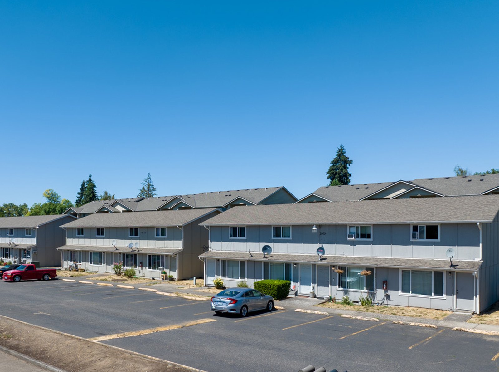 Townhome exteriors at Second Street Residences